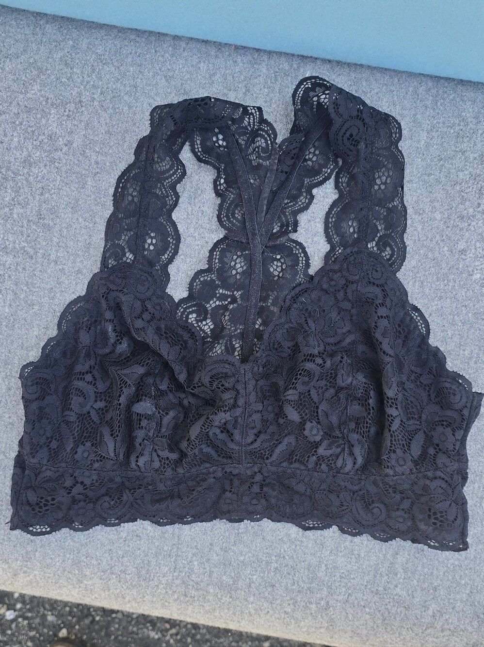 Women's Lace Racerback Bralette - Black